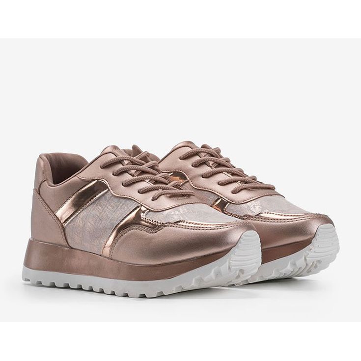 Tênis champanhe couro ecológico 2019-447 multicolorido dourado 1