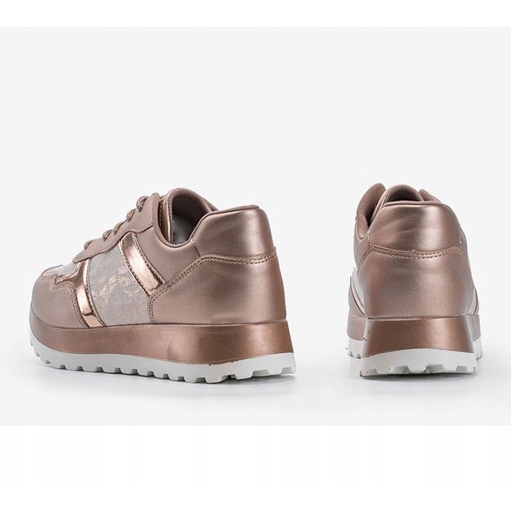 Tênis champanhe couro ecológico 2019-447 multicolorido dourado 2