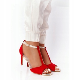 S.Barski Sandálias em Szpilce S. Bararski 280-58 Vermelho-Dourado 1