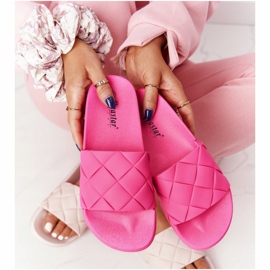 PS1 Chinelos femininos de borracha fúcsia vamos nadar rosa 2