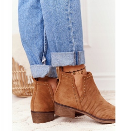 PS1 Botas perfuradas com recortes, Camel Clever castanho 2