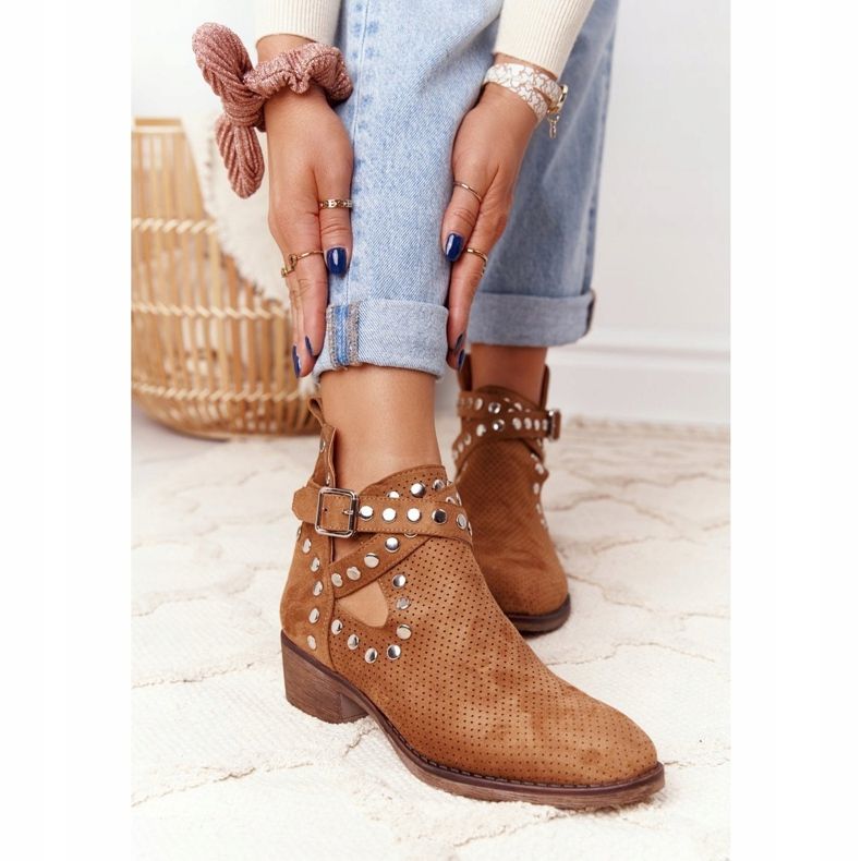 PS1 Botas Openwork com jatos Camel Dakota marrom 1