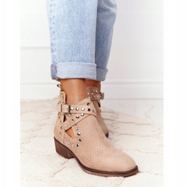 PS1 Botas perfuradas com strass Beige Dakota bege 1