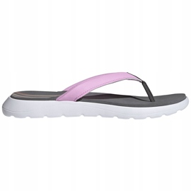 Chinelos de flip-flop Conforto feminino da Adidas FY8658 cinza-rosa 1
