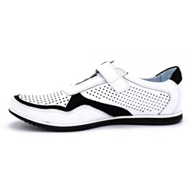 Polbut Sapatos de couro casuais masculinos 2102 / 2L brancos 1