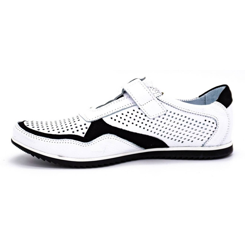 Polbut Sapatos de couro casuais masculinos 2102 / 2L brancos 1