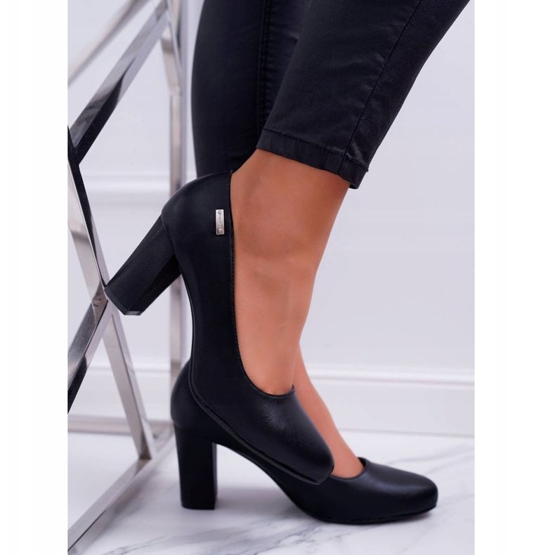 Bombas Femininas Sergio Leone PB130 Black Amber preto 1