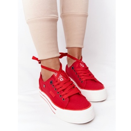 Tênis feminino na plataforma vermelha Big Star HH274053 vermelho 1