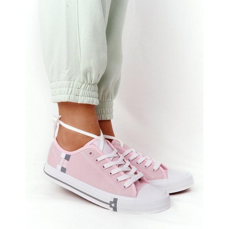 Tênis clássico feminino Big Star HH274110 rosa claro 1