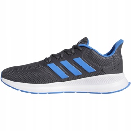 Tênis de corrida masculino adidas Runfalcon cinza azul G28730 1