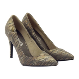 Sapatos femininos Big Star 27452 cinza / dourado cobre 4