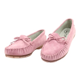 Mocassins de couro feminino rosa Filippo DP1204 / 21 PI 1