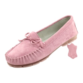 Mocassins de couro feminino rosa Filippo DP1204 / 21 PI 5