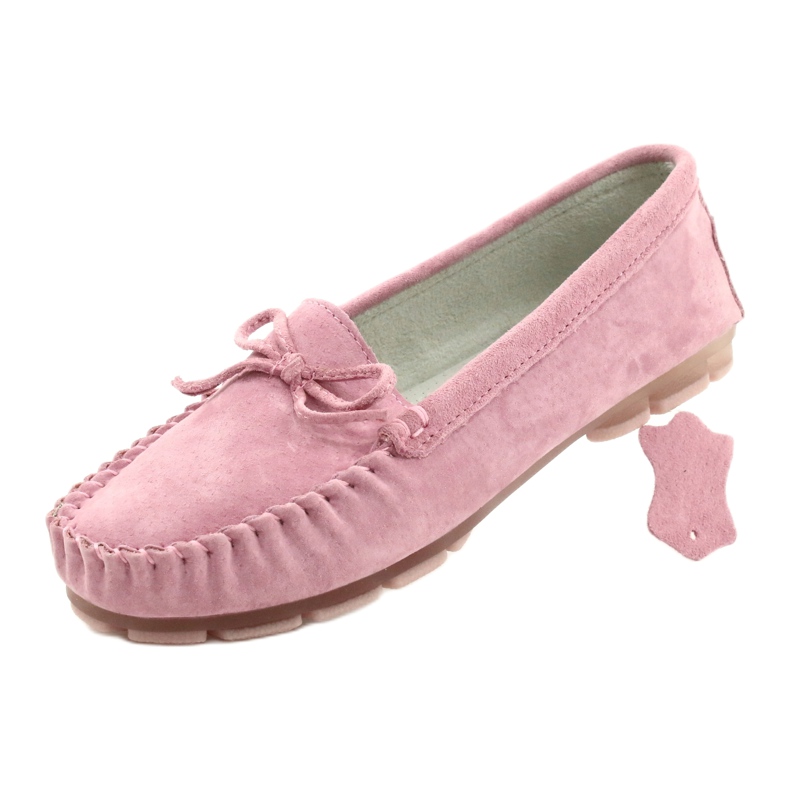 Mocassins de couro feminino rosa Filippo DP1204 / 21 PI 5