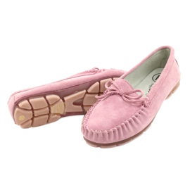 Mocassins de couro feminino rosa Filippo DP1204 / 21 PI 2