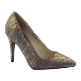 Sapatos femininos Big Star 27452 cinza / dourado cobre 1