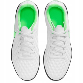 Chuteira Nike Tiempo Legend 8 Club Tf Junior AT5883 030 branco branco 1