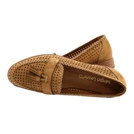 Mocassins de camurça a céu aberto Sergio Leone MK735 Camel castanho 4