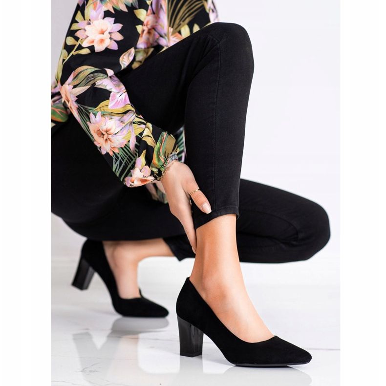 Sergio Leone Sapatos femininos negros de salto alto preto 1