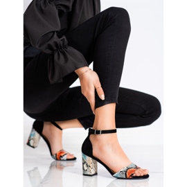 Sandálias Sergio Leone elegantes preto multicolorido 5