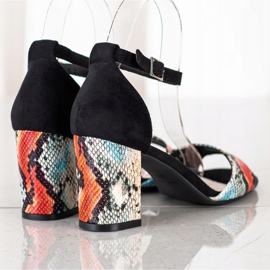 Sandálias Sergio Leone elegantes preto multicolorido 1