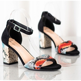 Sandálias Sergio Leone elegantes preto multicolorido 2