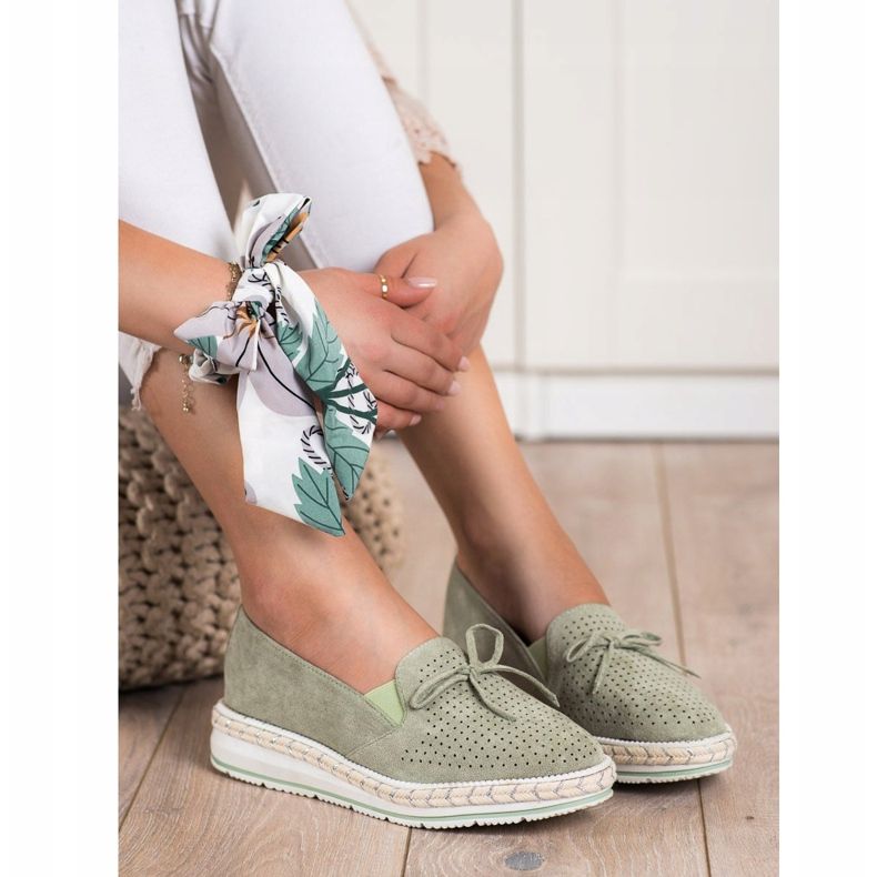 SHELOVET Mocassins a céu aberto na plataforma verde 2