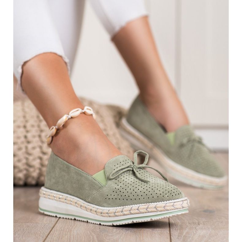 SHELOVET Mocassins a céu aberto na plataforma verde 1