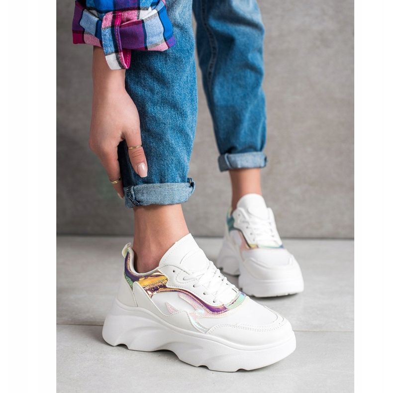 SHELOVET Tênis da moda branco multicolorido 1