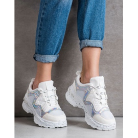 SHELOVET Tênis com efeito Holo branco multicolorido 2