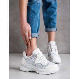 SHELOVET Tênis com efeito Holo branco multicolorido 1