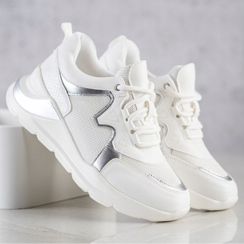 Weide Tênis elegantes e confortáveis branco 1