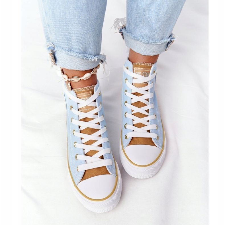 Tênis alto feminino Big Star HH274449 azul 2