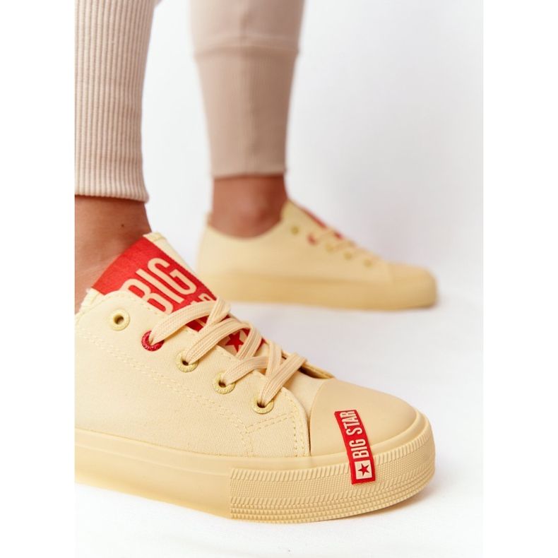 Tênis feminino Big Star HH274680 amarelo 2