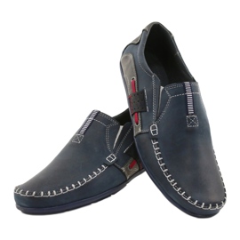 Mario Pala Mocassins masculinos 834 azul marinho vermelho azul-marinho cinza 3