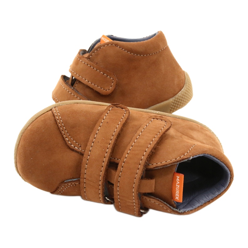 Sapatos de velcro em couro Mazurek, marrom 264 4