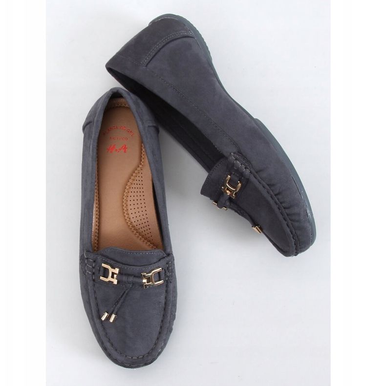 Mocassins cinza feminino em um H9228 Gris cinza 1