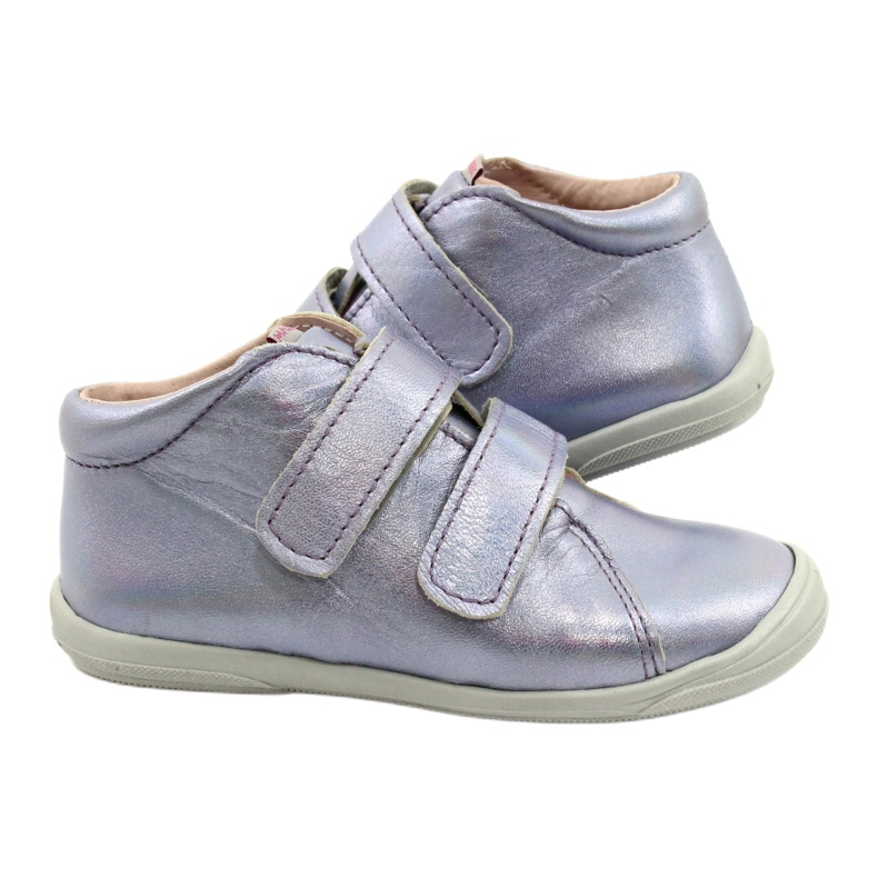 Sapatos de velcro de couro para meninas 1264 Holográfico Mazurek tolet 4