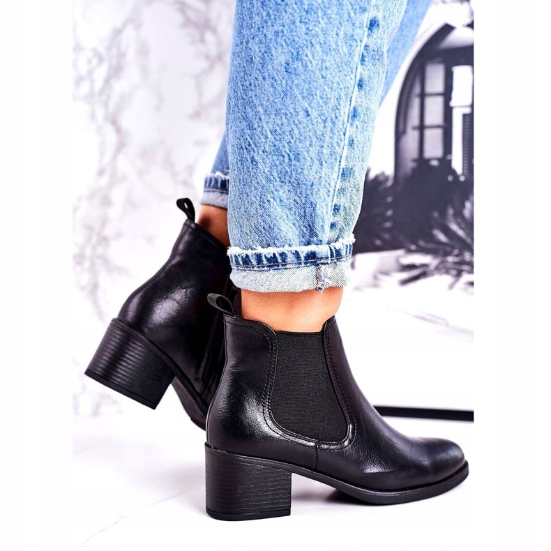 J. Star Botas quentes femininas Jodhpur botas com salto preto para sempre 3