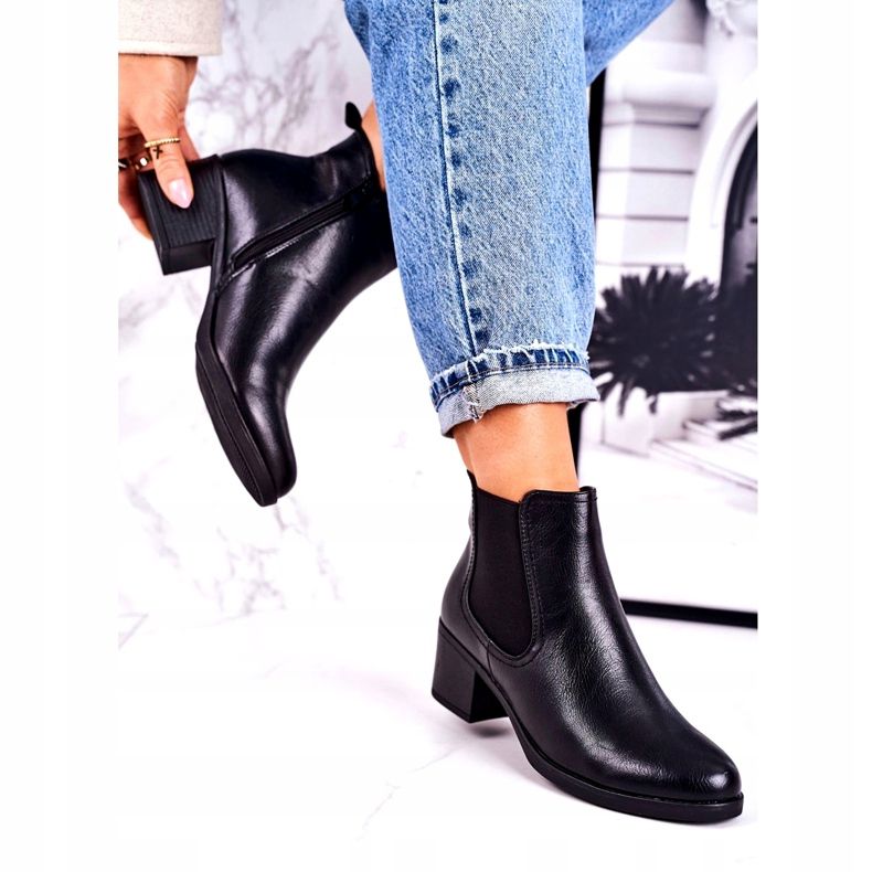 J. Star Botas quentes femininas Jodhpur botas com salto preto para sempre 2