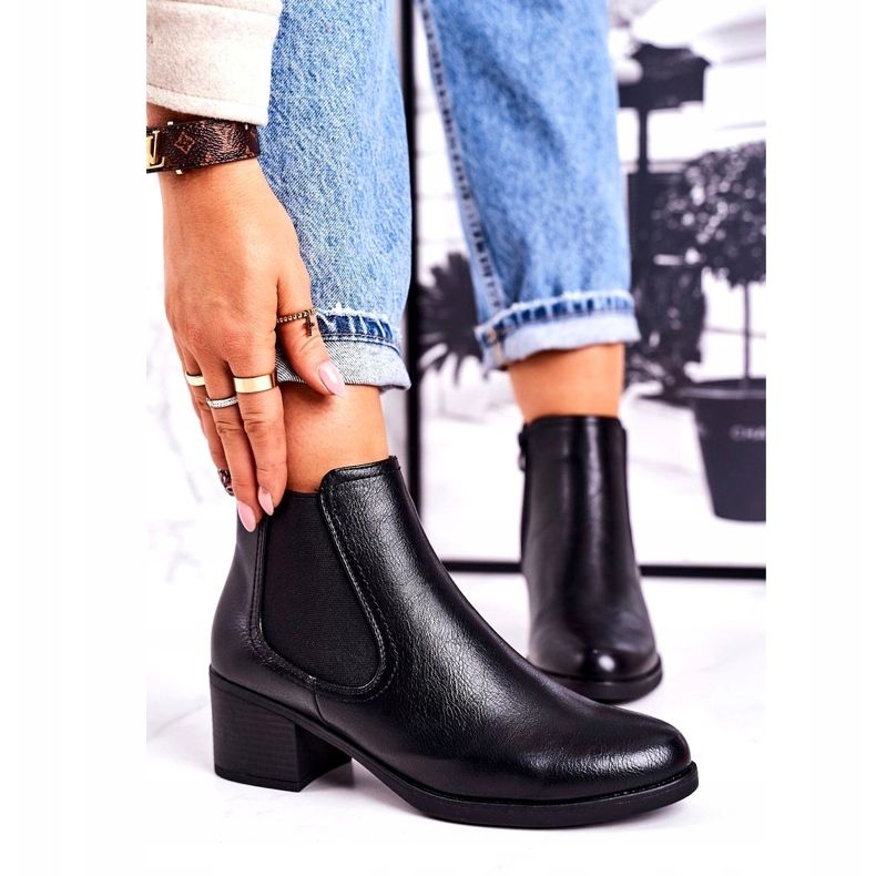 J. Star Botas quentes femininas Jodhpur botas com salto preto para sempre 1