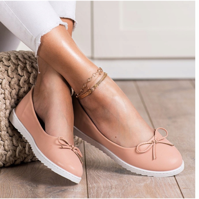 Diamantique Bailarinas elegantes com couro ecológico rosa 1