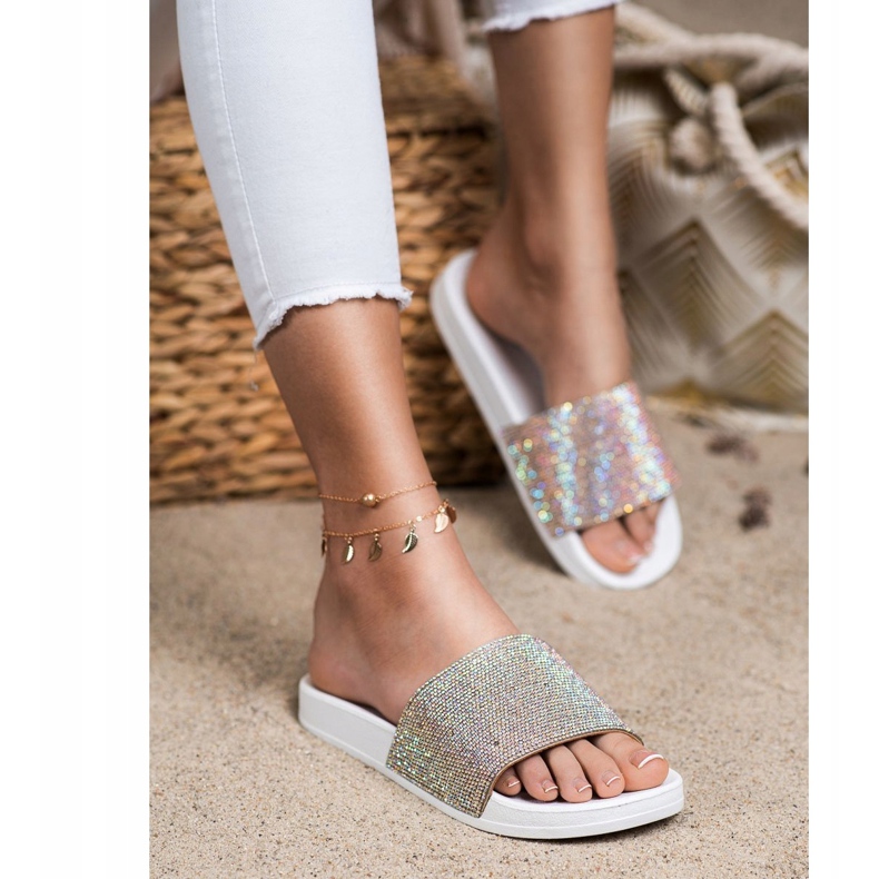 Seastar Chinelos com cristais branco 1