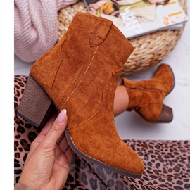 BUGO Botas femininas de salto Cowboy Camel Nutriso marrom 3