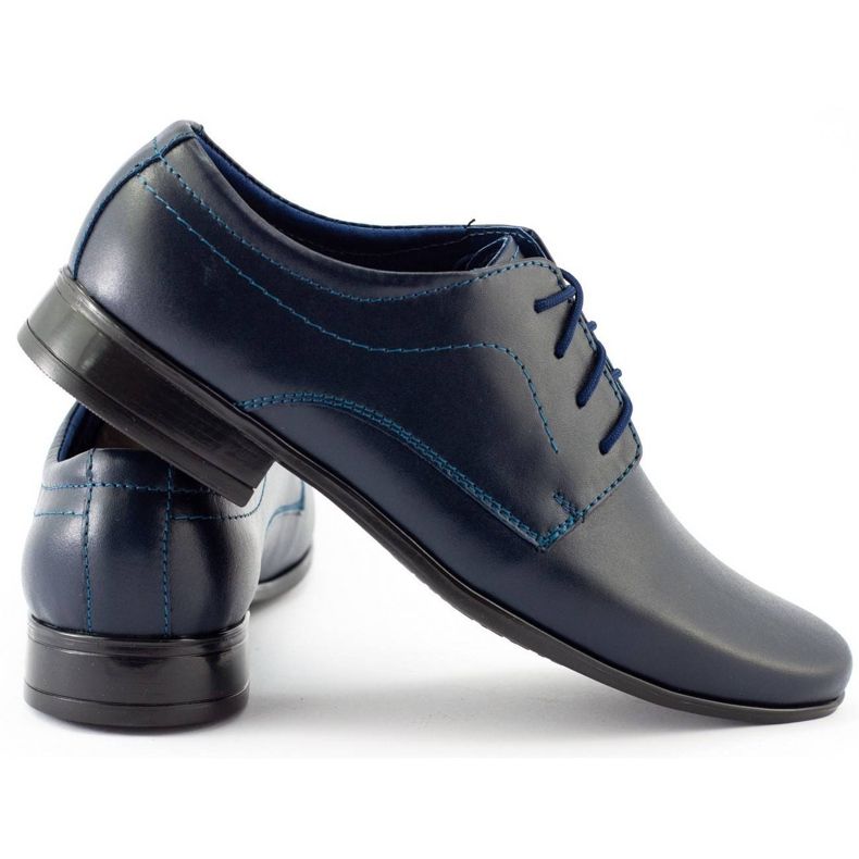 Lukas Sapatos de comunhão formal para crianças J1 azul marinho 1