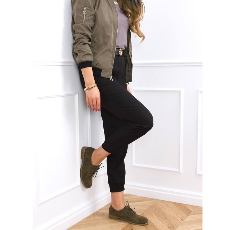 Mocassins verdes com cordões G325 Green 2