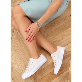 Tênis feminino bege e rosa C949 Nude Color 2