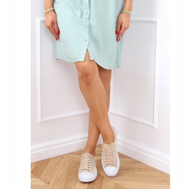 Tênis bege bege para mulher C949 2