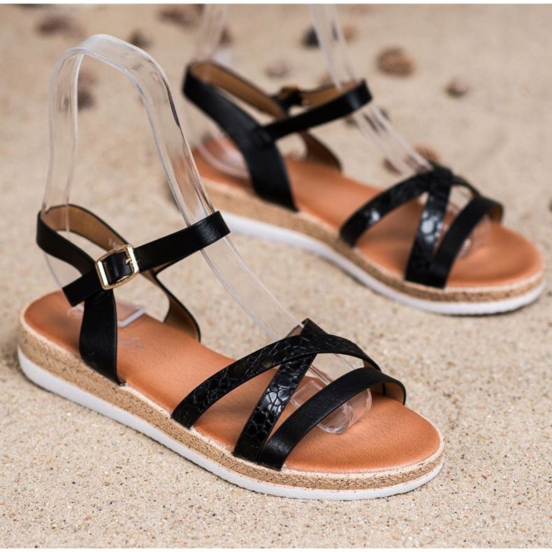 Weide Sandálias Pretas Confortáveis preto 1