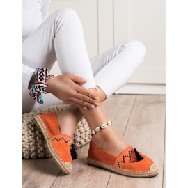 Best Shoes Alpercatas da moda com ornamentos laranja 1